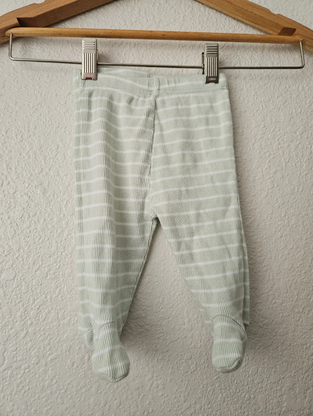 little me organic striped pants, newborn